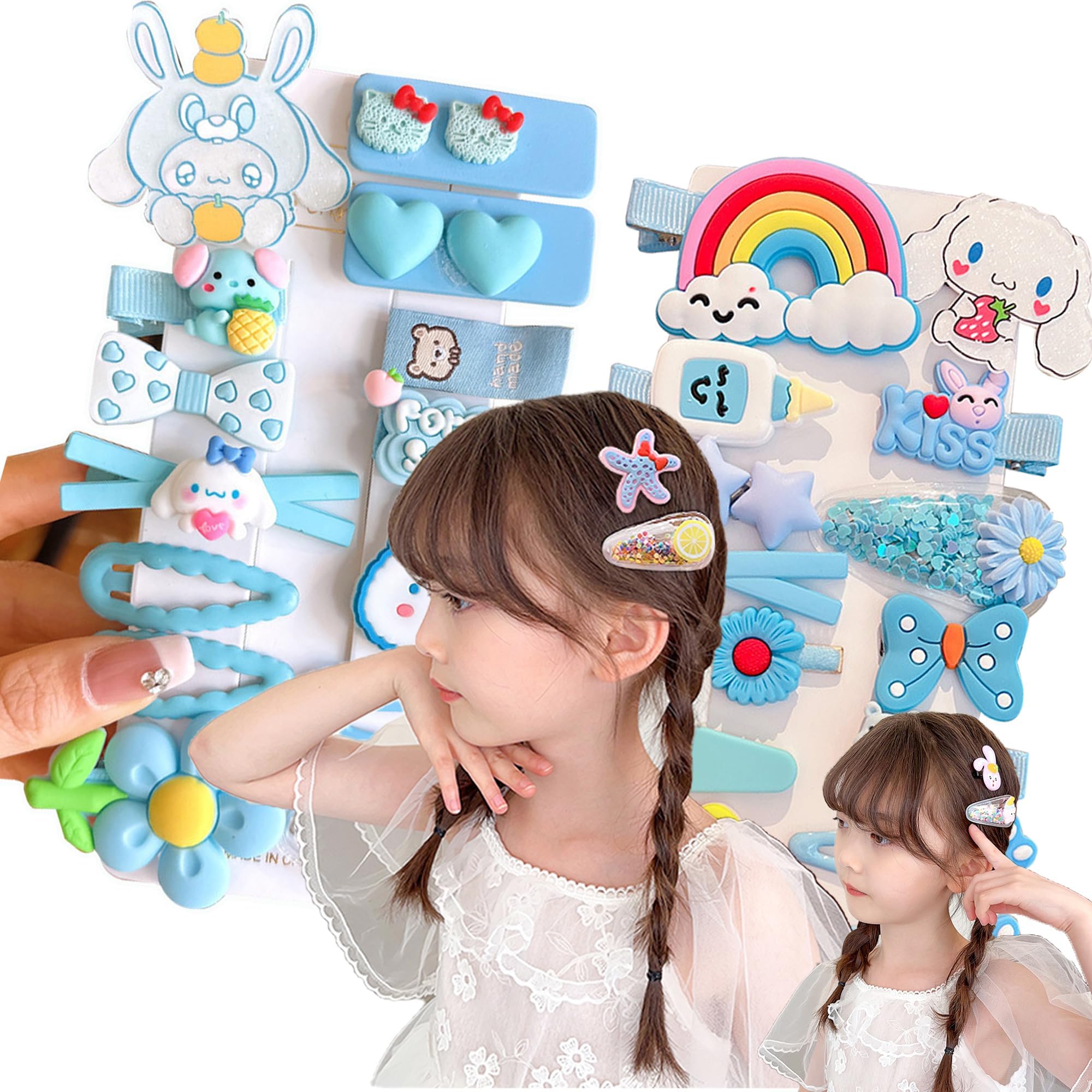 Amazon.co.jp: DEVENTORZ ヘアクリップ 子供 ヘアピン 女の子 豪華28点